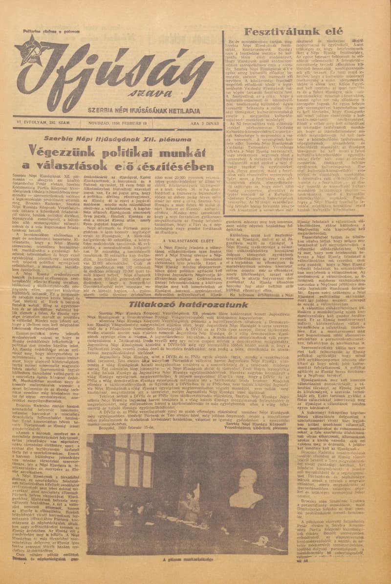 Ifjúság Szava, 6. évf. 1950. február 18. 232. sz.