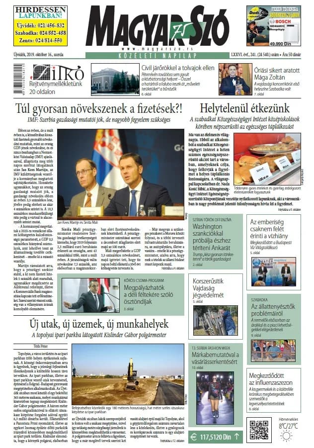 Magyar Szó, 76. évf. 2019. október 16. 241. sz. 1–16. oldal