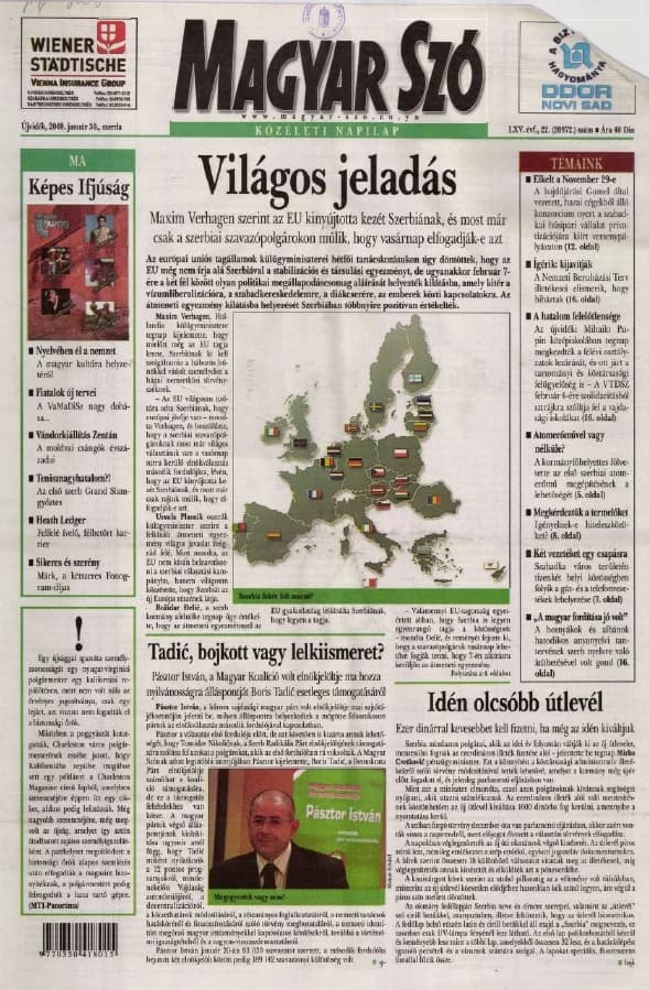 Magyar Szó, 65. évf. 2008. január 30. 22. sz. 1–20. oldal