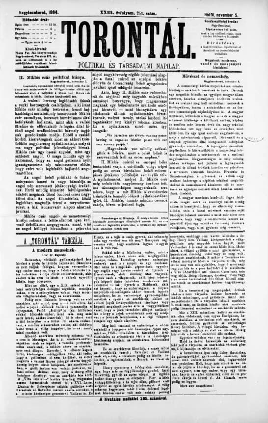Torontál, 23. évf. 1894. november 5. 253. sz.