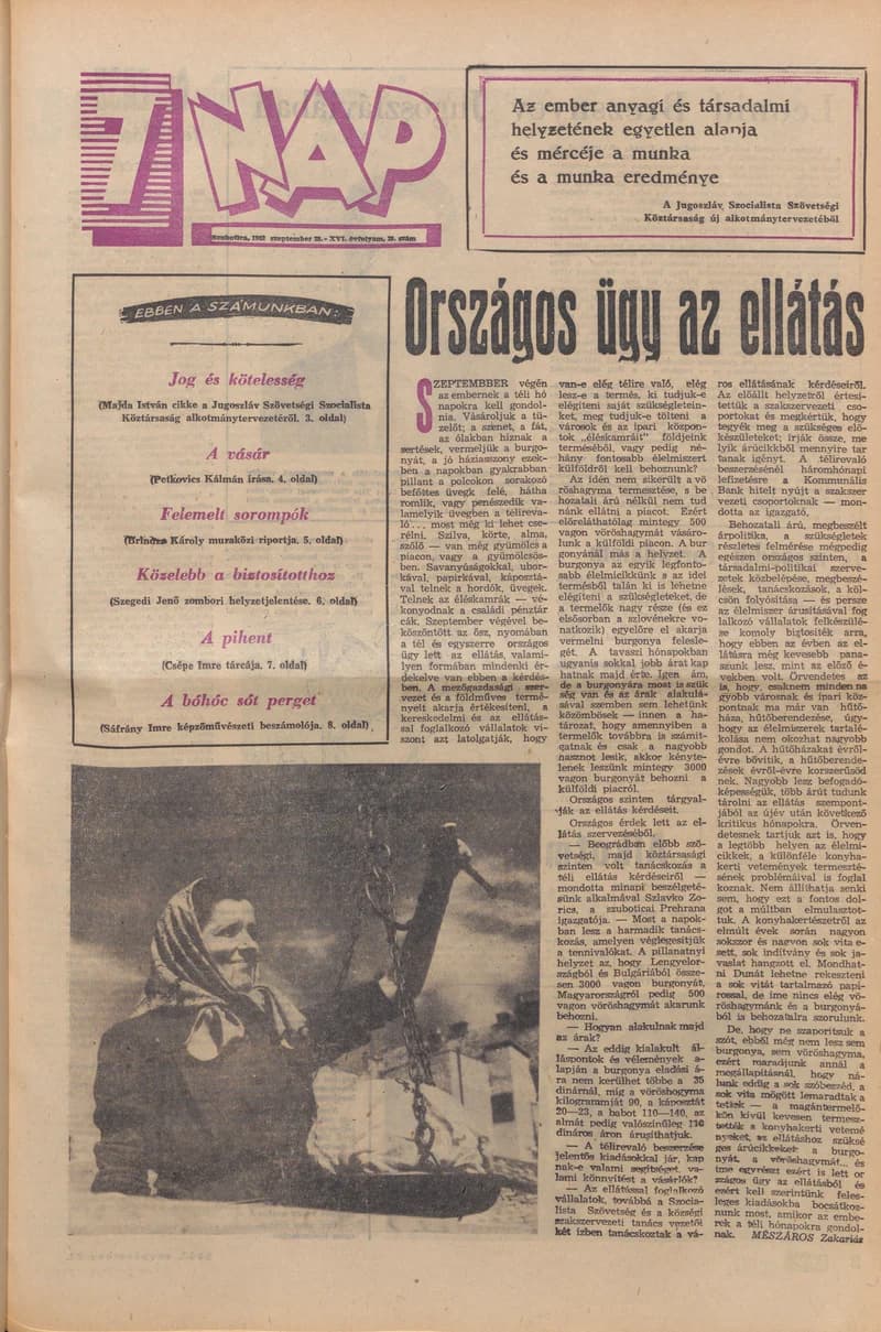 7 Nap, 17. évf. 1962. szeptember 28. 38. sz. 1–20. oldal