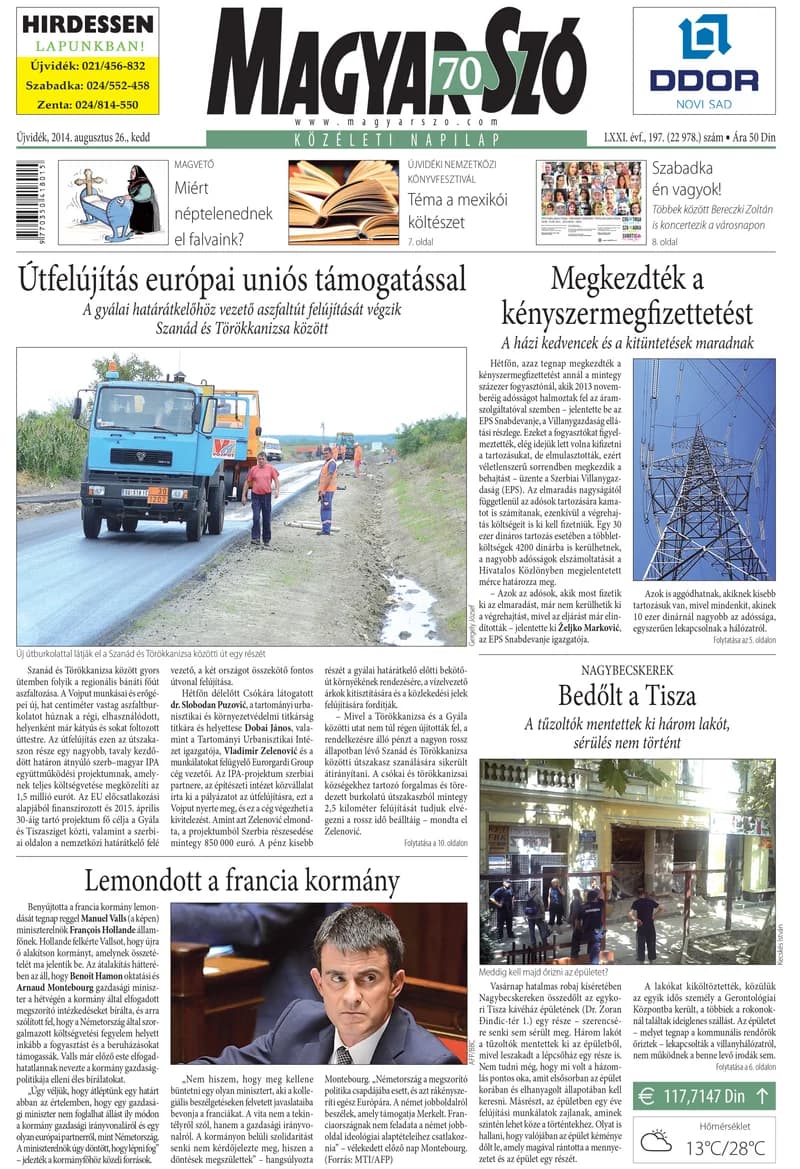 Magyar Szó, 71. évf. 2014. augusztus 26. 197. sz. 1–16. oldal