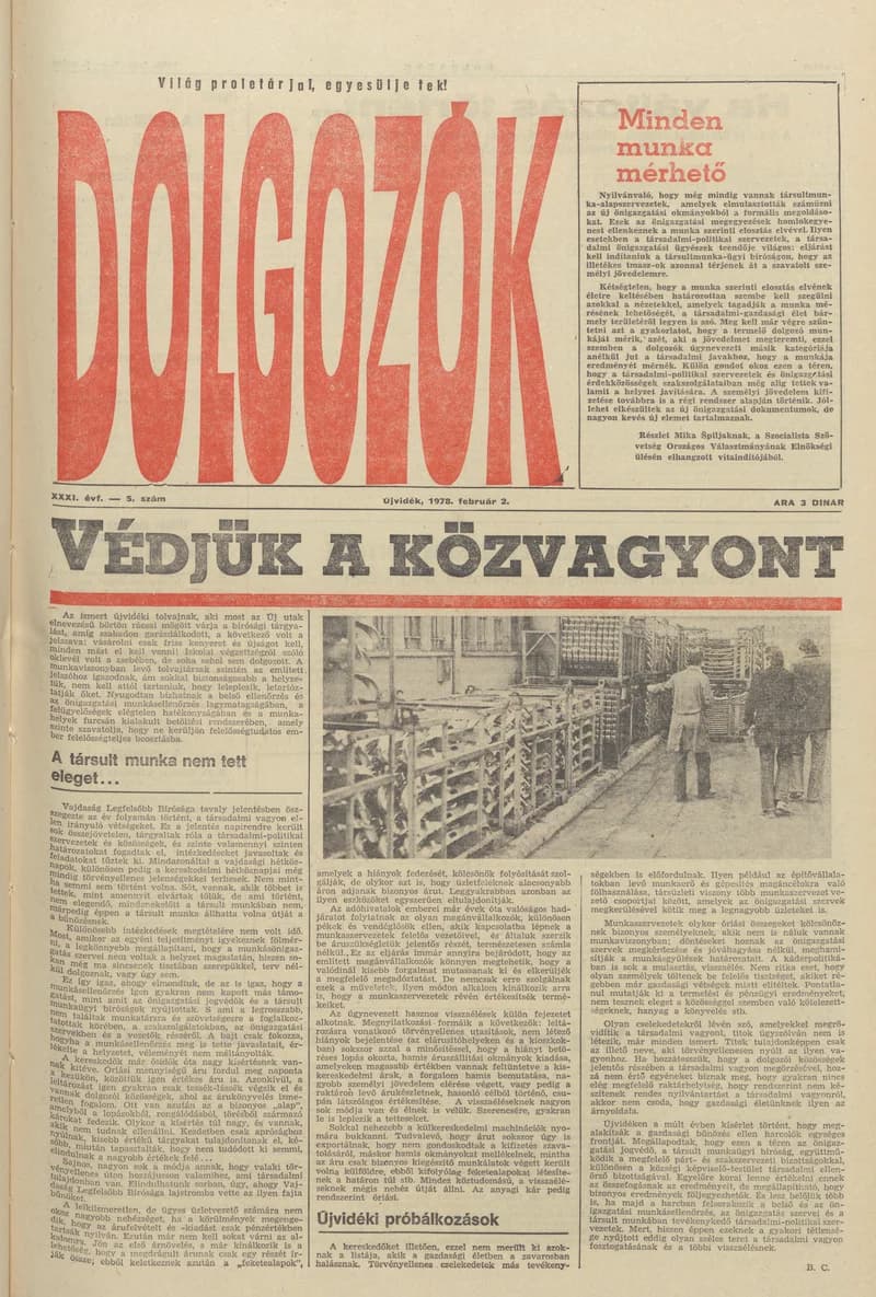 Dolgozók, 32. évf. 1978. február 2. 5. sz.