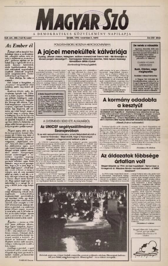 Magyar Szó, 49. évf. 1992. november 2. 302. sz. 1–16. oldal