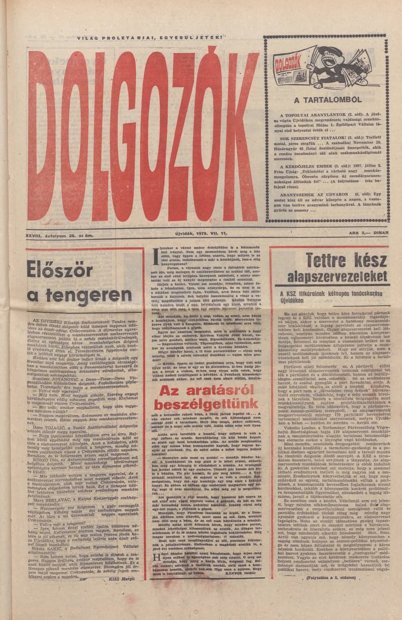 Dolgozók, 29. évf. 1975. július 11. 28. sz.