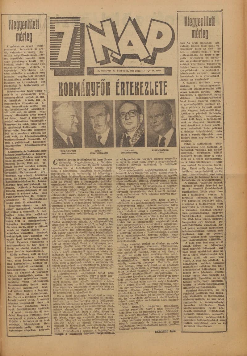 7 Nap, 10. évf. 1955. július 17. 29. sz. 1–16. oldal