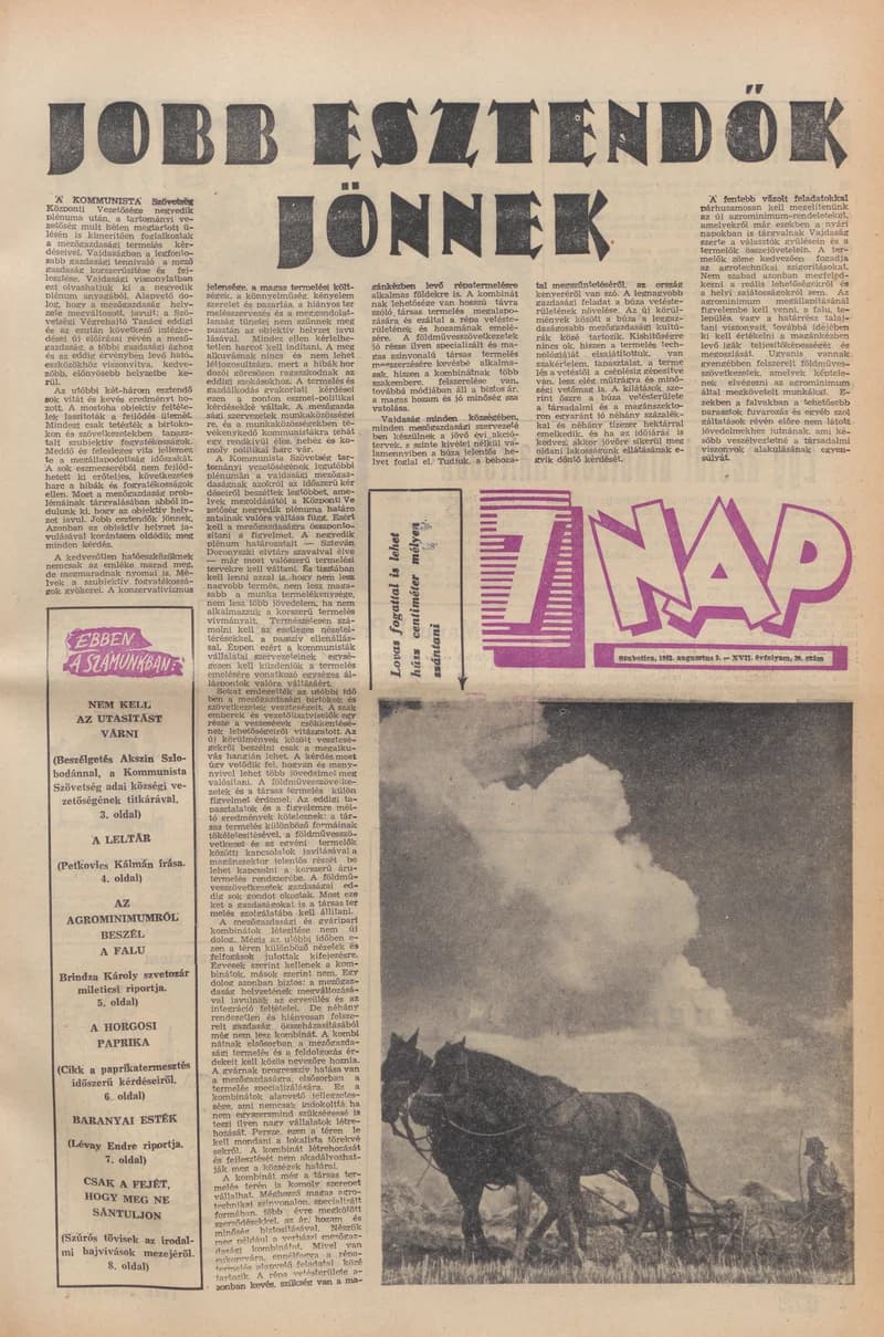 7 Nap, 17. évf. 1962. augusztus 3. 30. sz. 1–20. oldal