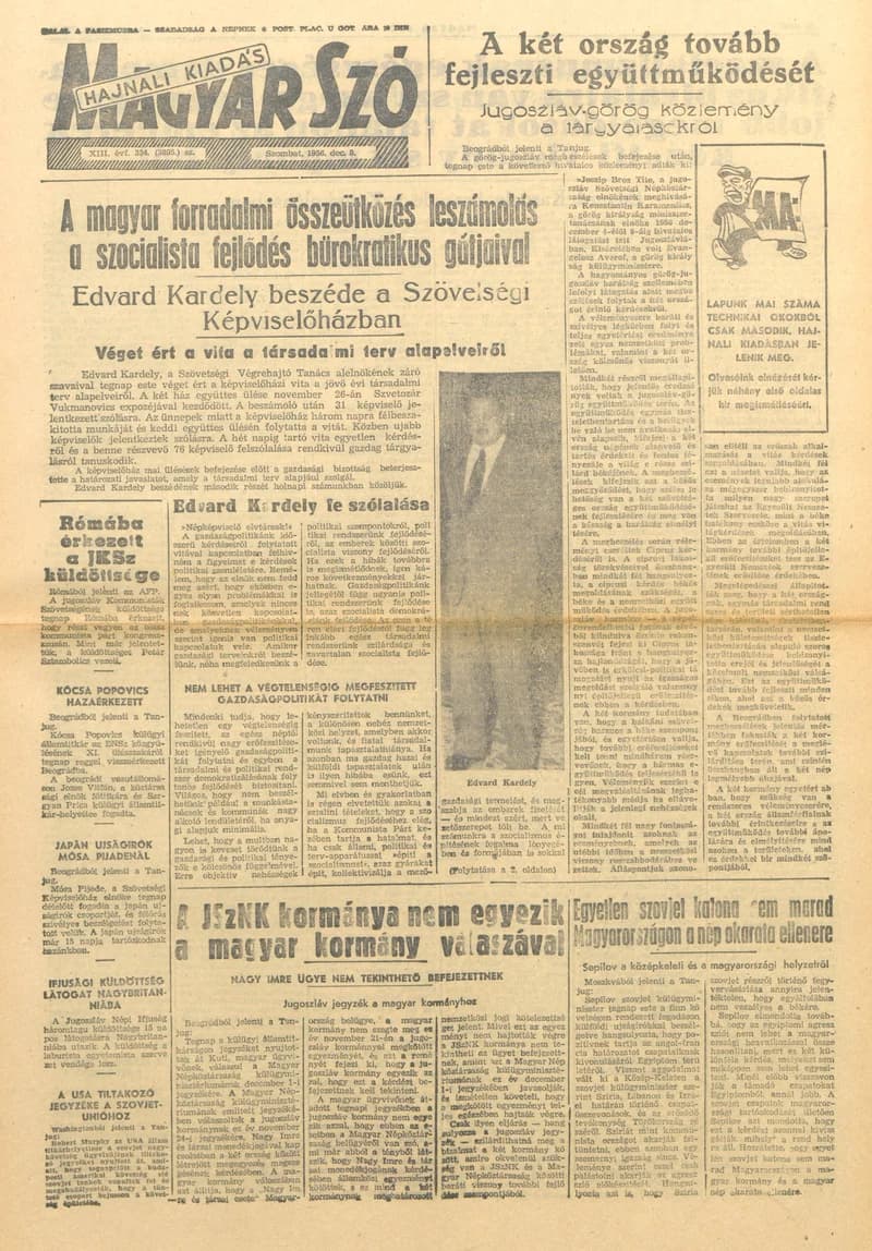 Magyar Szó, 13. évf. 1956. december 8. 334. sz. 1–8. oldal