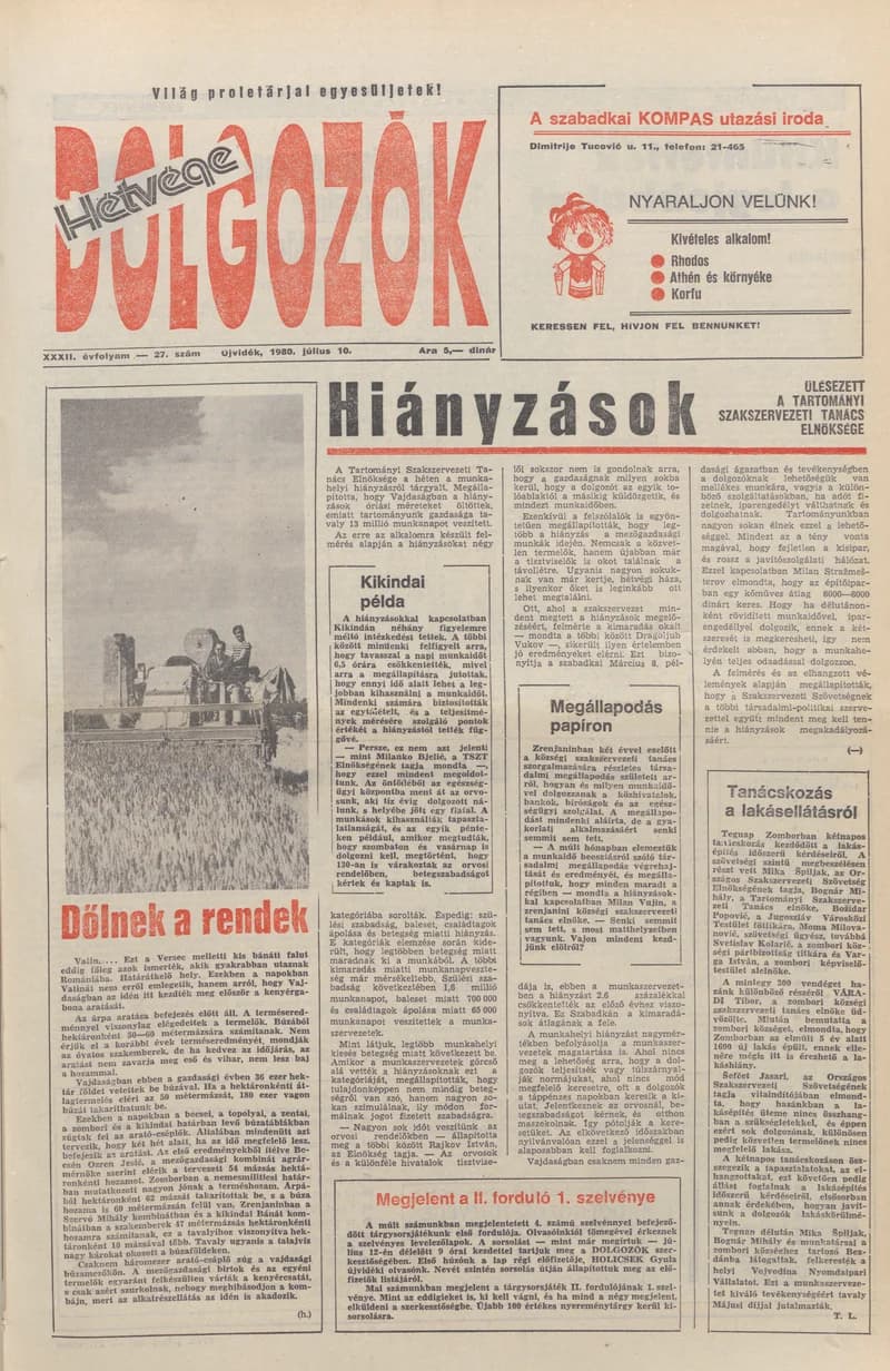 Dolgozók, 34. évf. 1980. július 10. 27. sz.