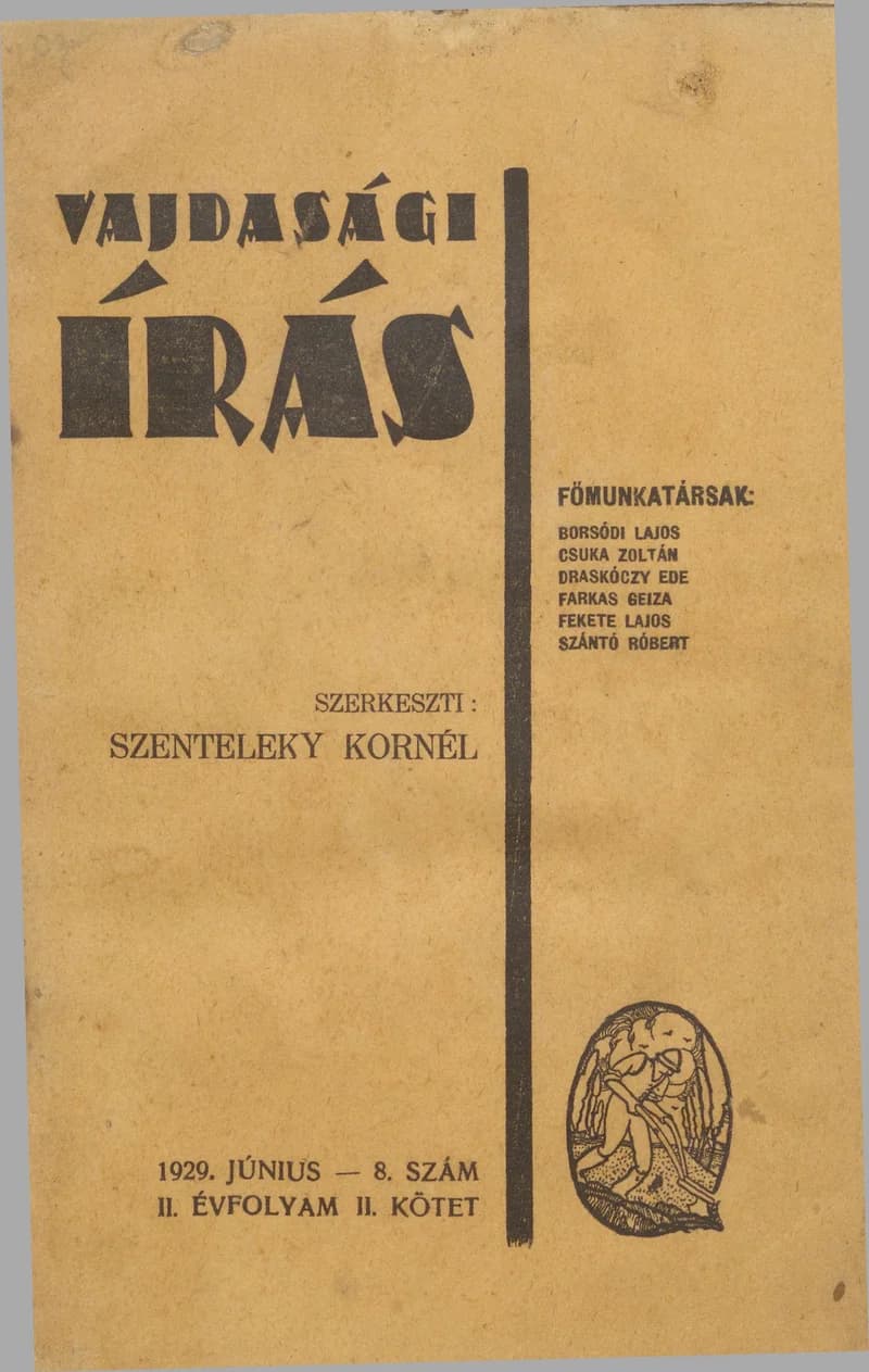 Vajdasági Írás, 2. évf. 1929. június. 8. sz. 407–484. oldal