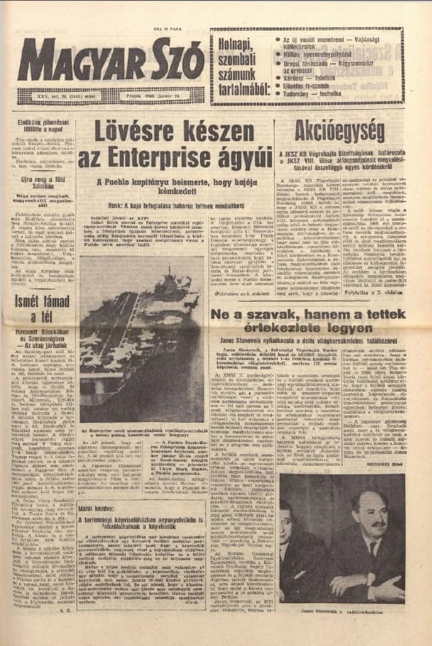 Magyar Szó, 25. évf. 1968. január 26. 24. sz. 1–12. oldal