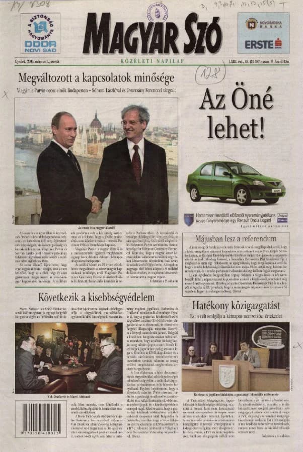 Magyar Szó, 63. évf. 2006. március 1. 48. sz. 1–20. oldal