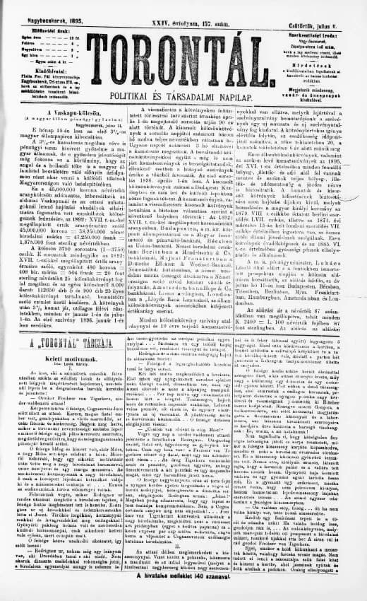 Torontál, 24. évf. 1895. július 11. 157. sz.