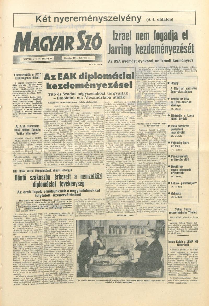 Magyar Szó, 28. évf. 1971. február 17. 46. sz. 1–14. oldal