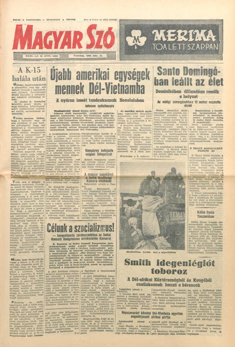 Magyar Szó, 23. évf. 1966. február 13. 42. sz.