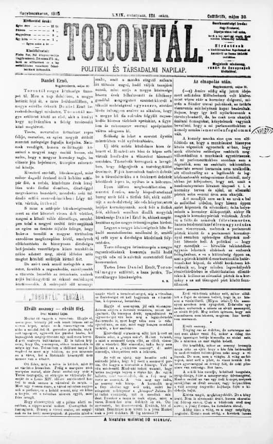 Torontál, 24. évf. 1895. május 30. 124. sz.
