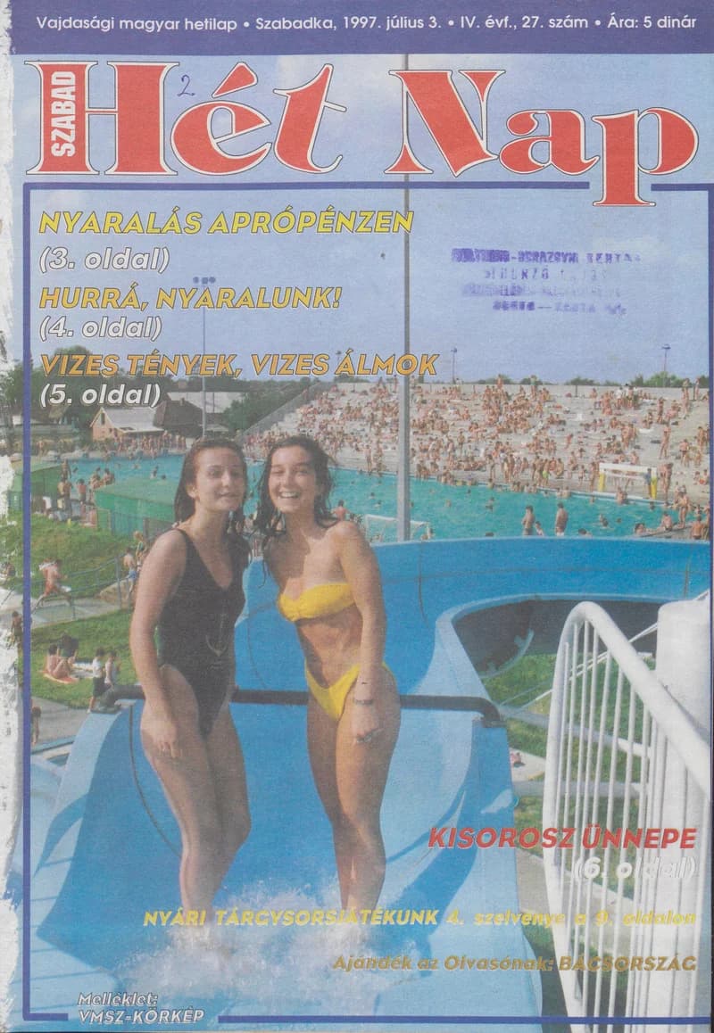 Szabad Hét Nap, 4. évf. 1997. július 3. 27. sz.