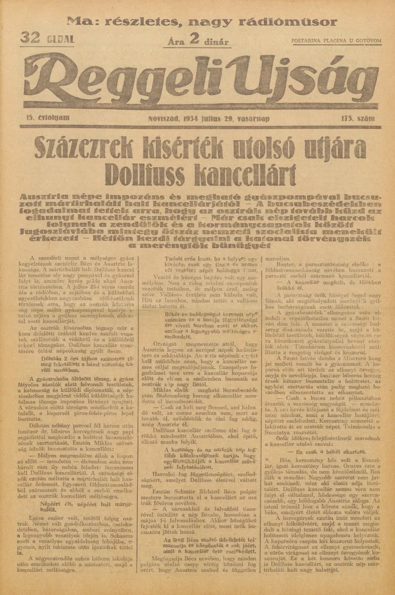 Reggeli Újság, 15. évf. 1934. július 29. 175. sz.