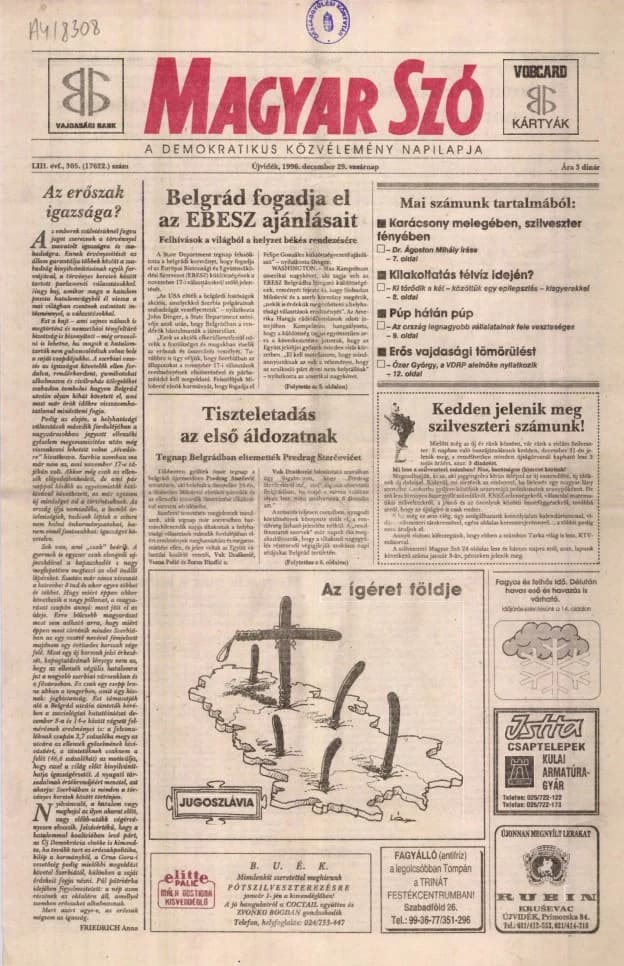 Magyar Szó, 53. évf. 1996. december 29. 305. sz. 1–24. oldal