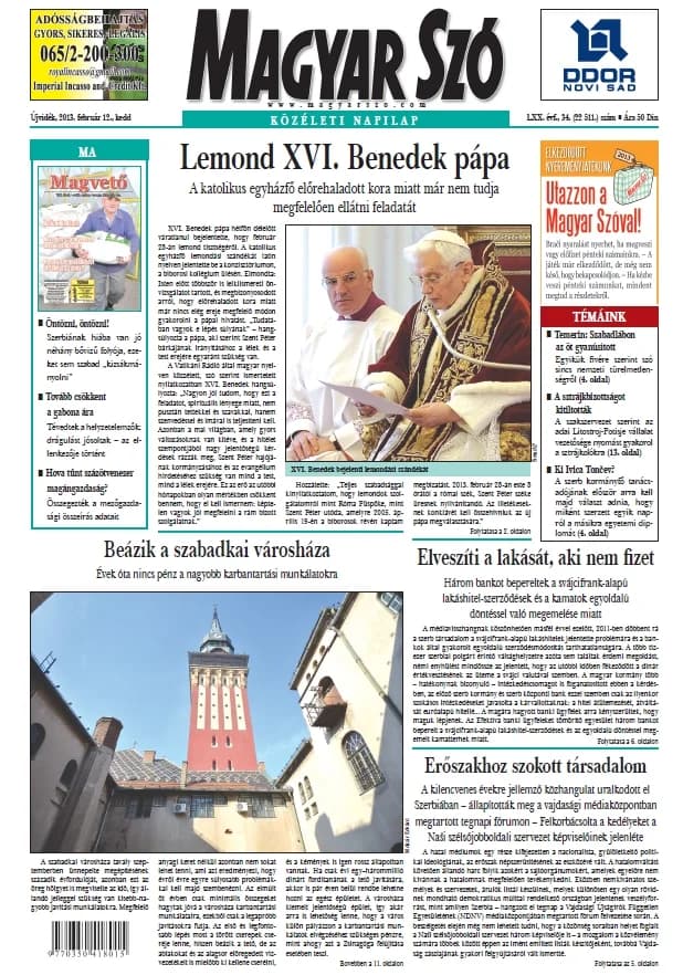 Magyar Szó, 70. évf. 2013. február 12. 34. sz. 1–20. oldal