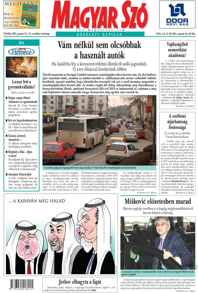 Magyar Szó, 70. évf. 2013. január 12. – 13. 8. sz. 1–40. oldal
