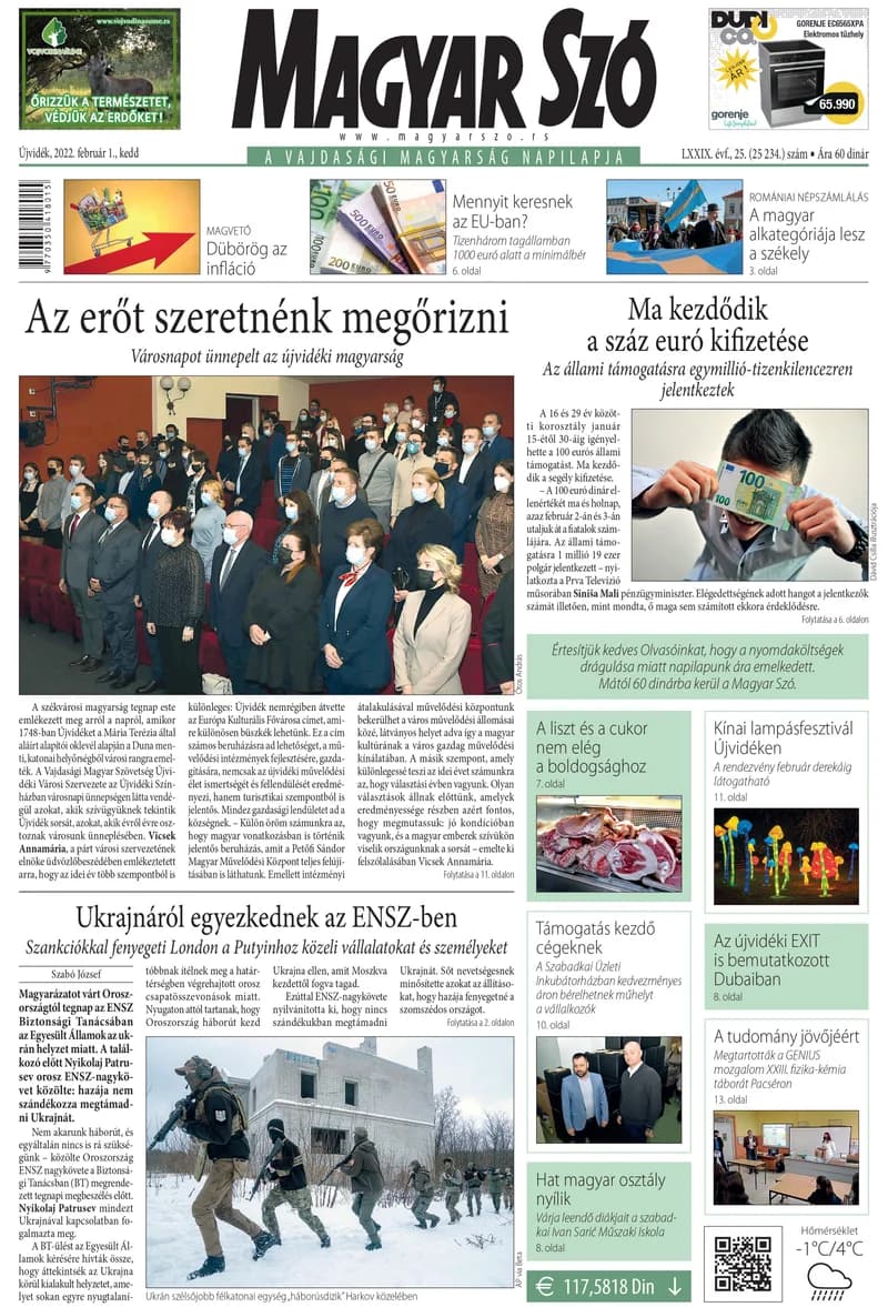 Magyar Szó, 79. évf. 2022. február 1. 25. sz. 1–20. oldal