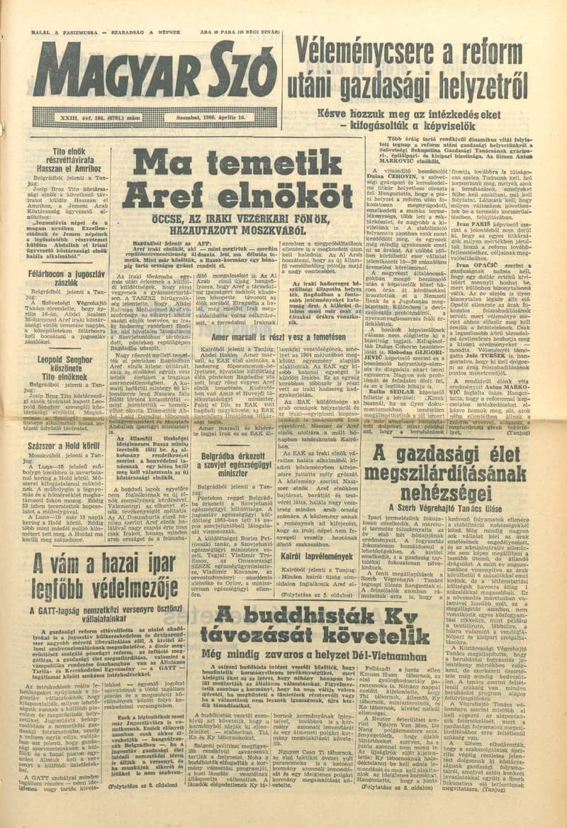 Magyar Szó, 23. évf. 1966. április 16. 104. sz.