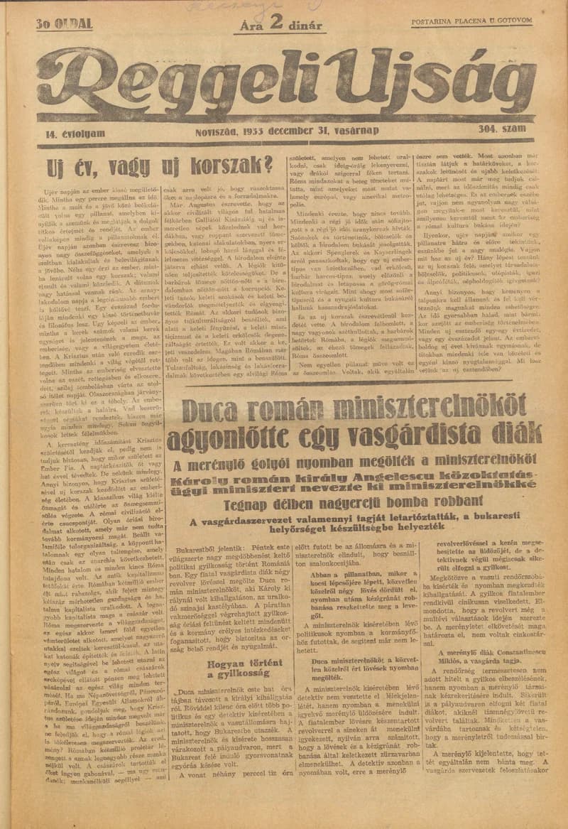 Reggeli Újság, 14. évf. 1933. december 31. 305. sz.