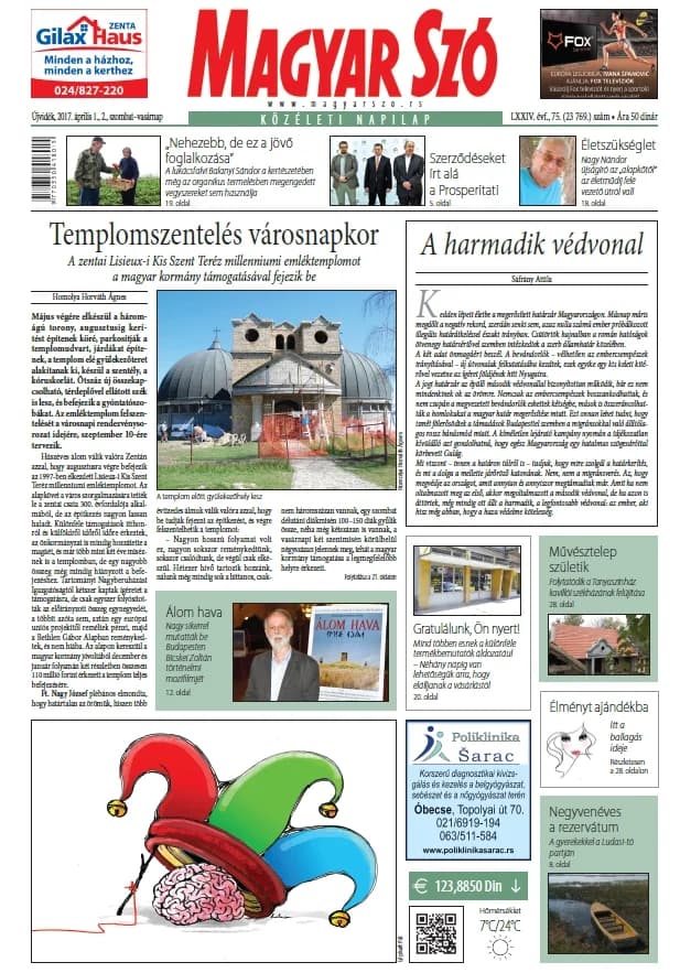 Magyar Szó, 74. évf. 2017. április 1. – 2. 75. sz. 1–32. oldal