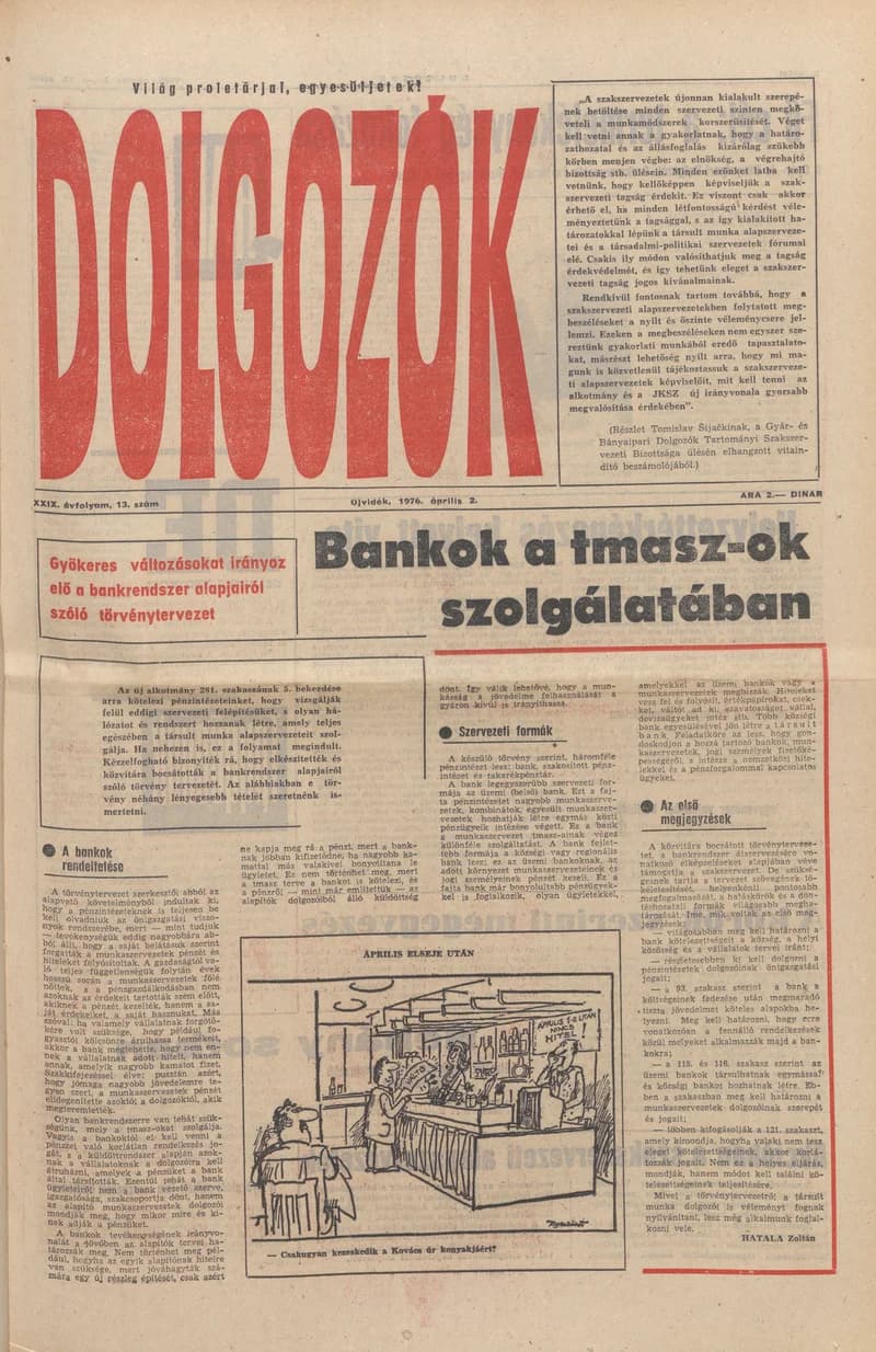 Dolgozók, 30. évf. 1976. április 2. 13. sz.
