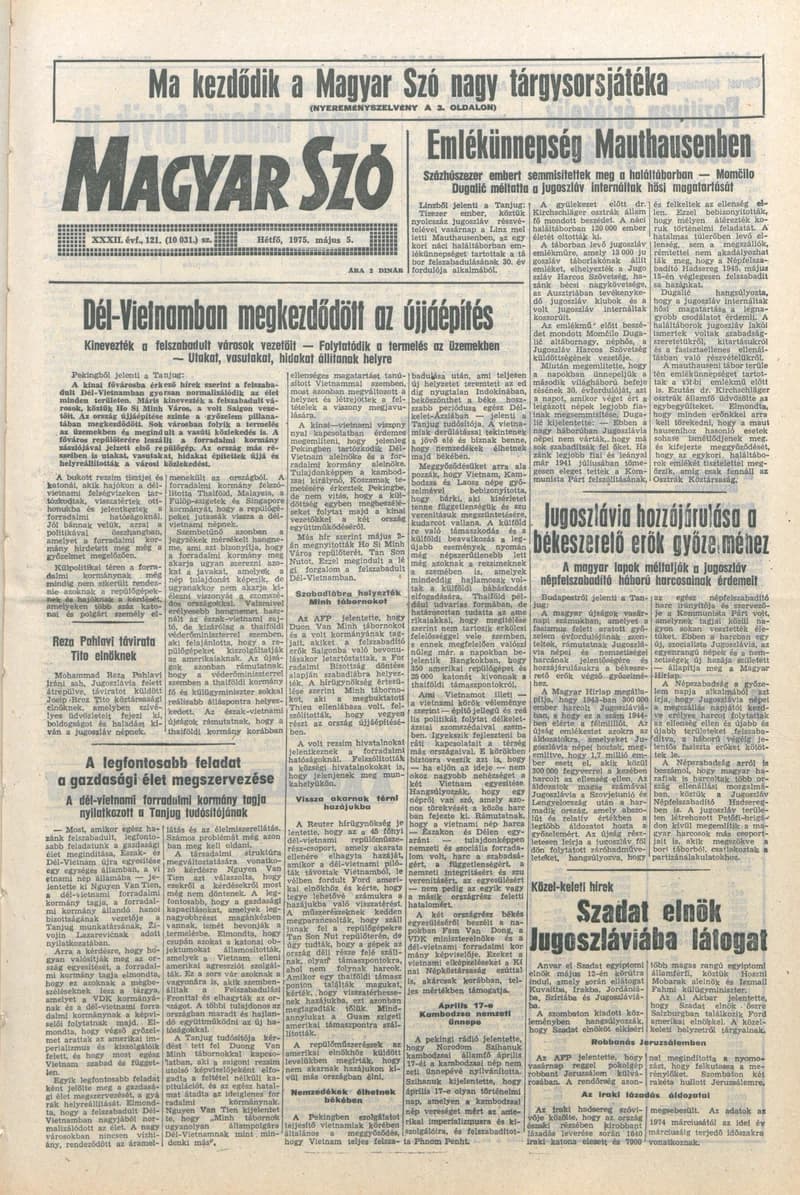 Magyar Szó, 32. évf. 1975. május 5. 121. sz.