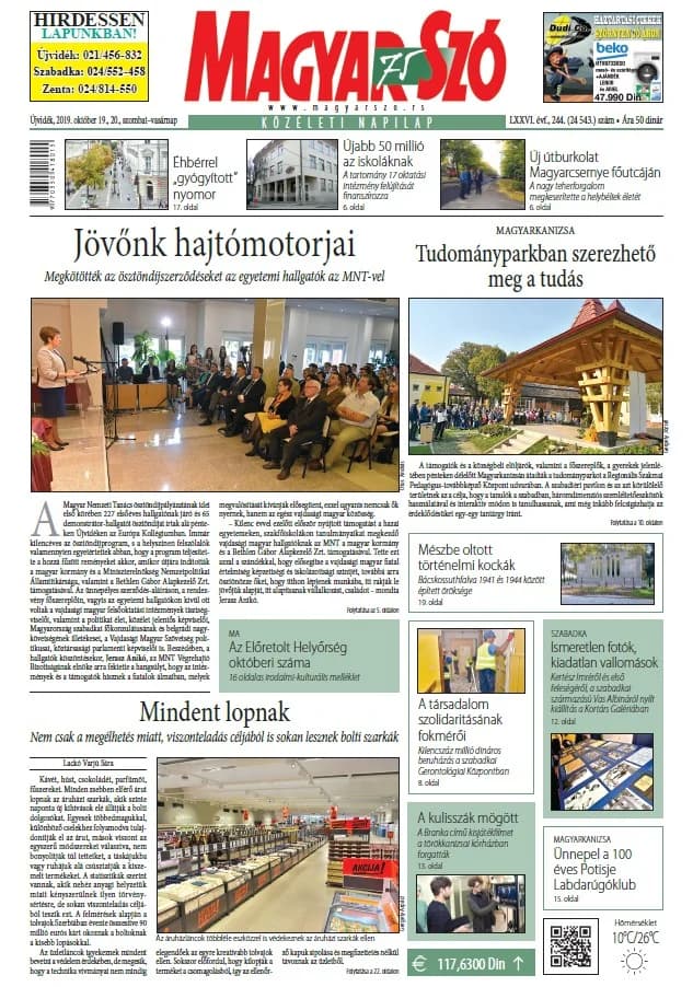 Magyar Szó, 76. évf. 2019. október 19. – 20. 244. sz. 1–44. oldal