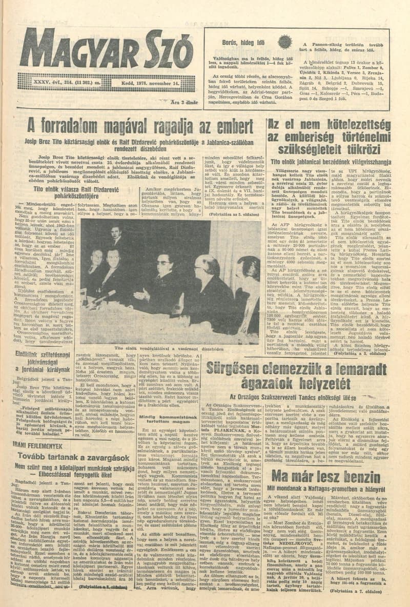 Magyar Szó, 35. évf. 1978. november 14. 314. sz. 1–20. oldal