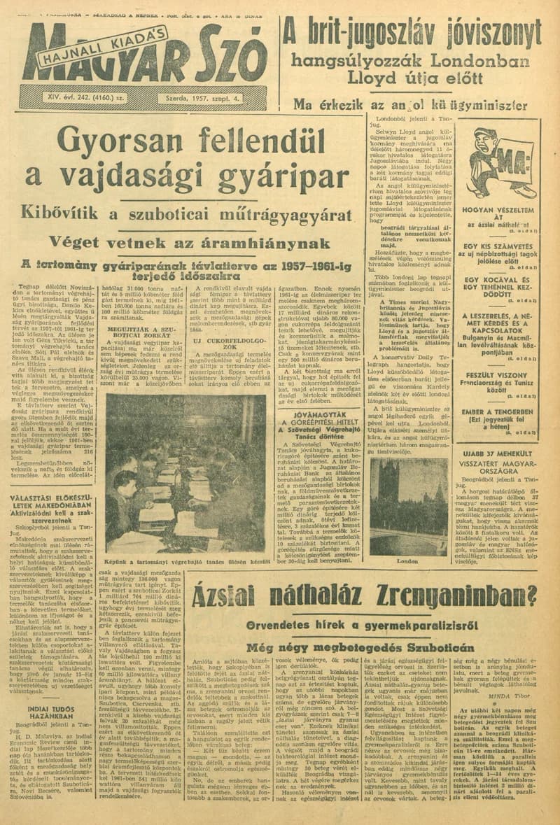 Magyar Szó, 14. évf. 1957. szeptember 4. 242. sz. 1–14. oldal