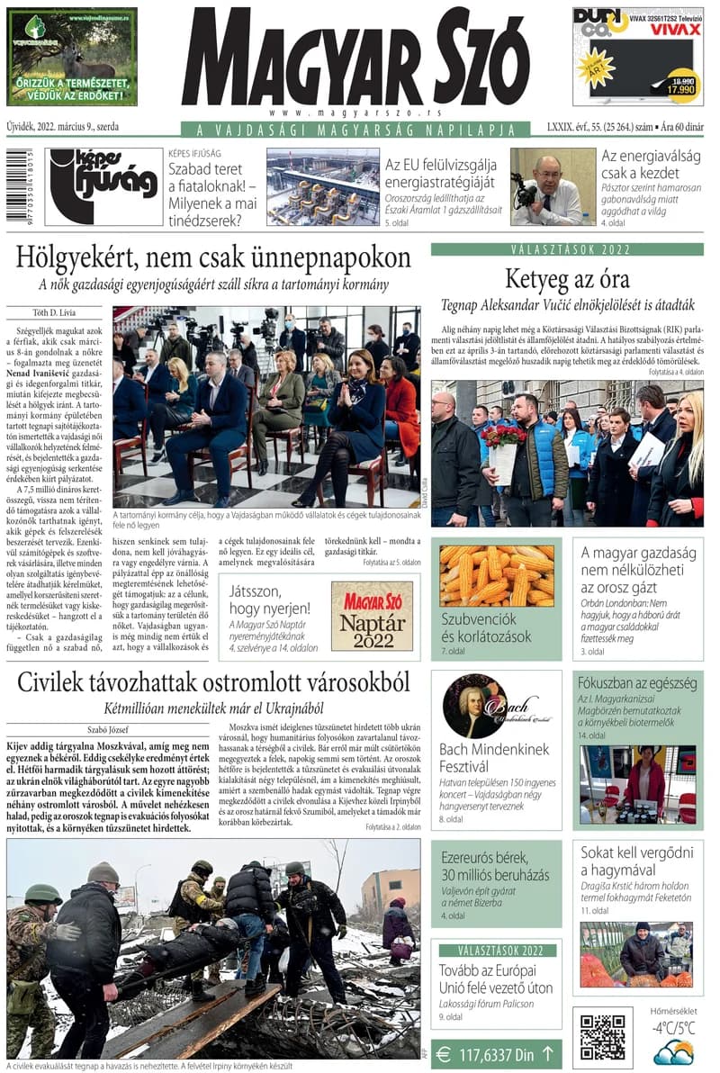 Magyar Szó, 79. évf. 2022. március 9. 55. sz. 1–16. oldal