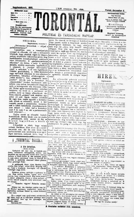 Torontál, 24. évf. 1895. december 6. 281. sz.