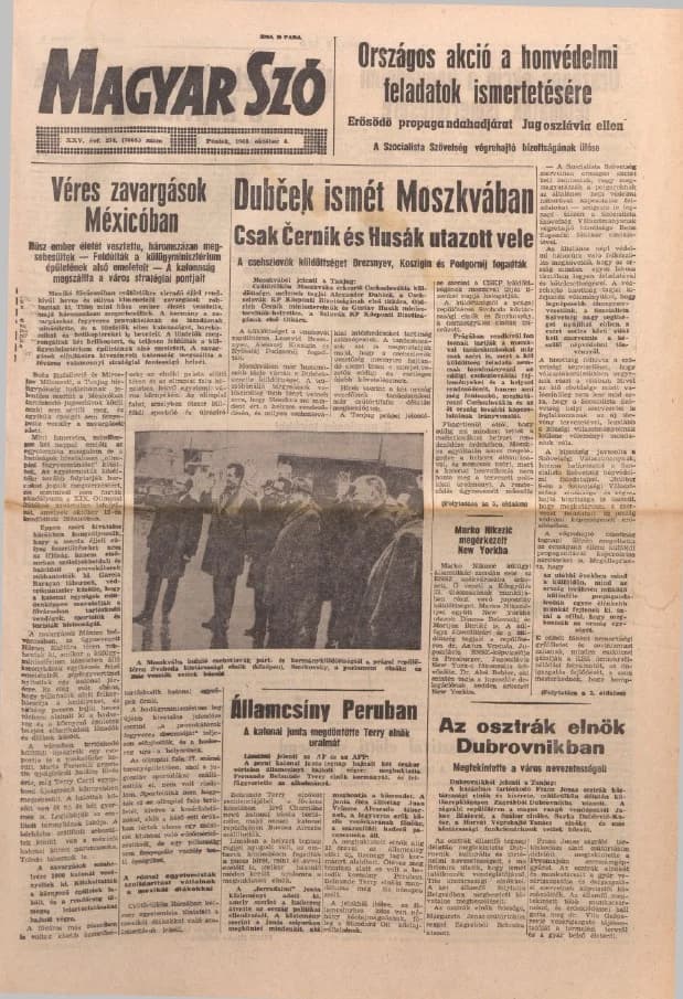 Magyar Szó, 25. évf. 1968. október 4. 274. sz. 1–12. oldal