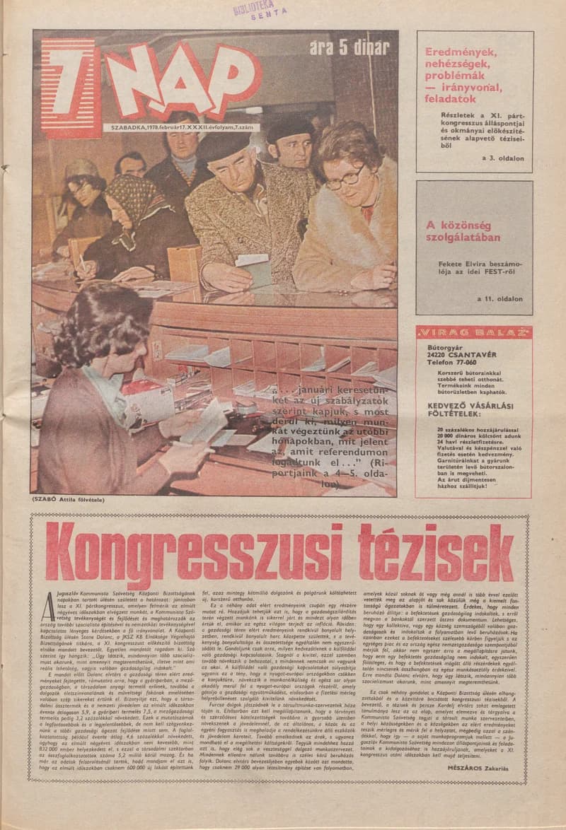 7 Nap, 33. évf. 1978. február 17. 7. sz. 1–24. oldal