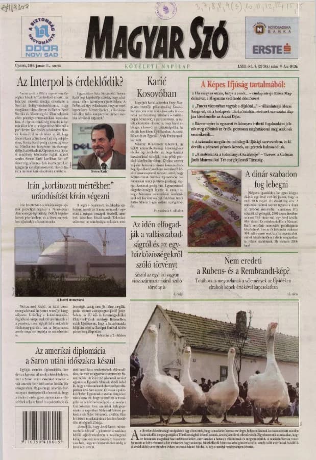 Magyar Szó, 63. évf. 2006. január 11. 6. sz. 1–20. oldal