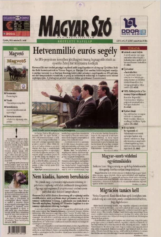 Magyar Szó, 67. évf. 2010. március 23. 67. sz. 1–20. oldal