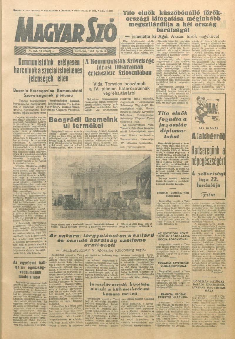 Magyar Szó, 11. évf. 1954. április 8. 94. sz. 1–10. oldal