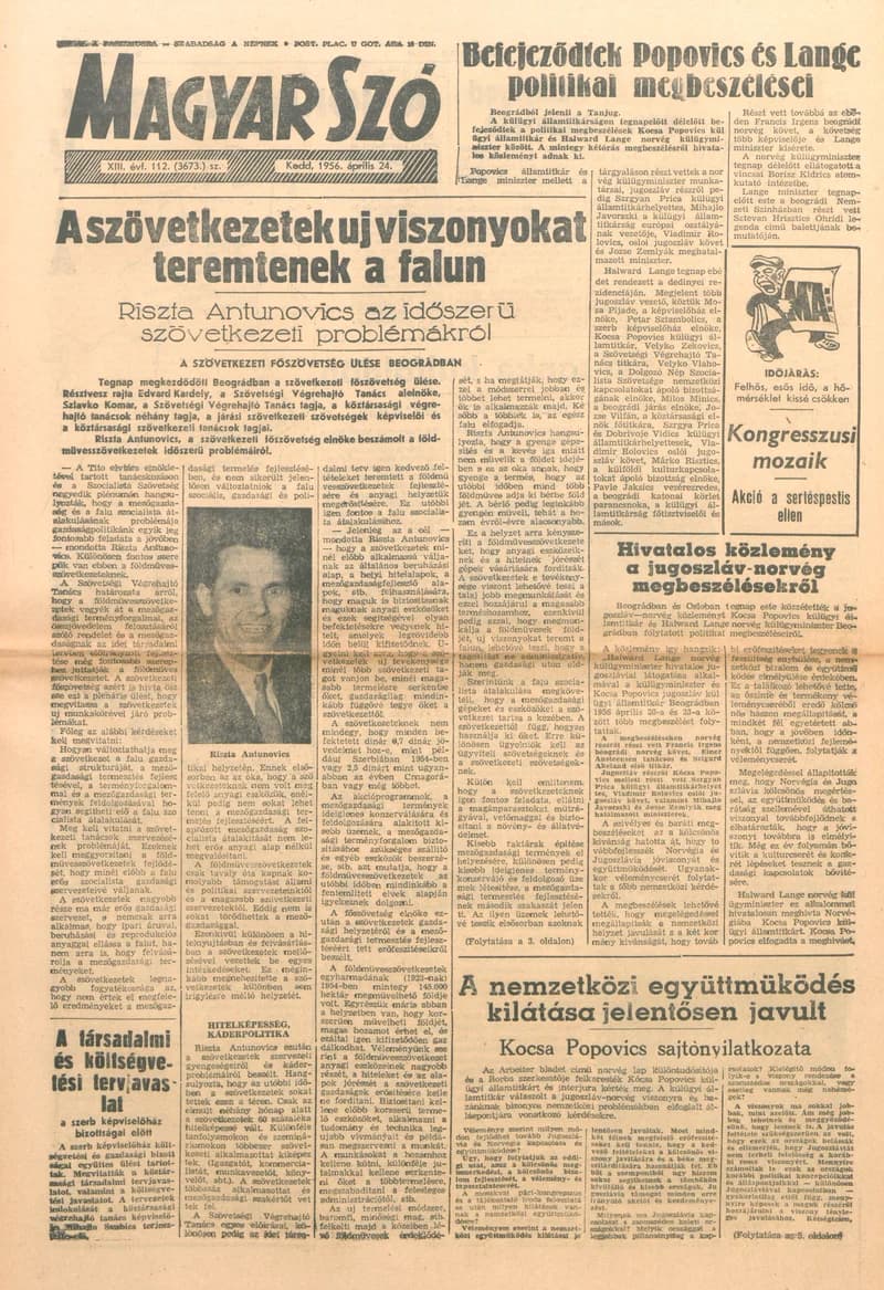 Magyar Szó, 13. évf. 1956. április 24. 112. sz. 1–8. oldal