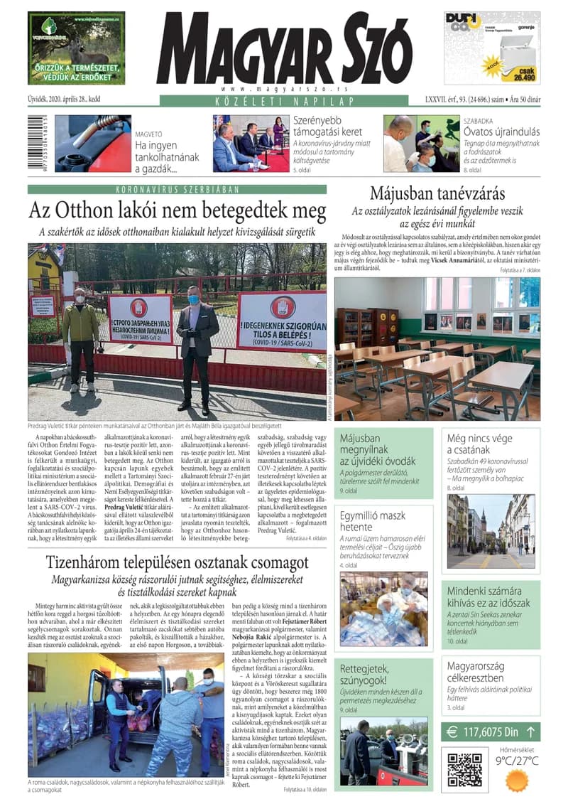 Magyar Szó, 77. évf. 2020. április 28. 93. sz. 1–16. oldal