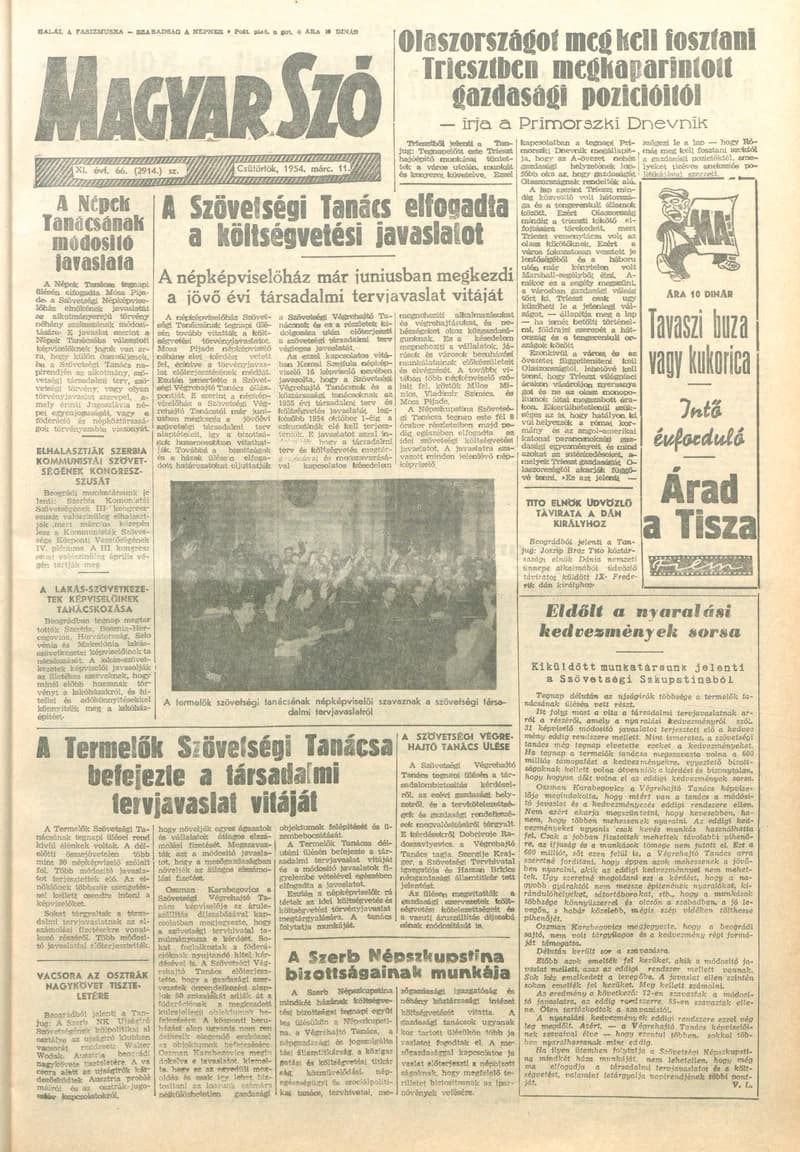 Magyar Szó, 11. évf. 1954. március 11. 66. sz. 1–10. oldal