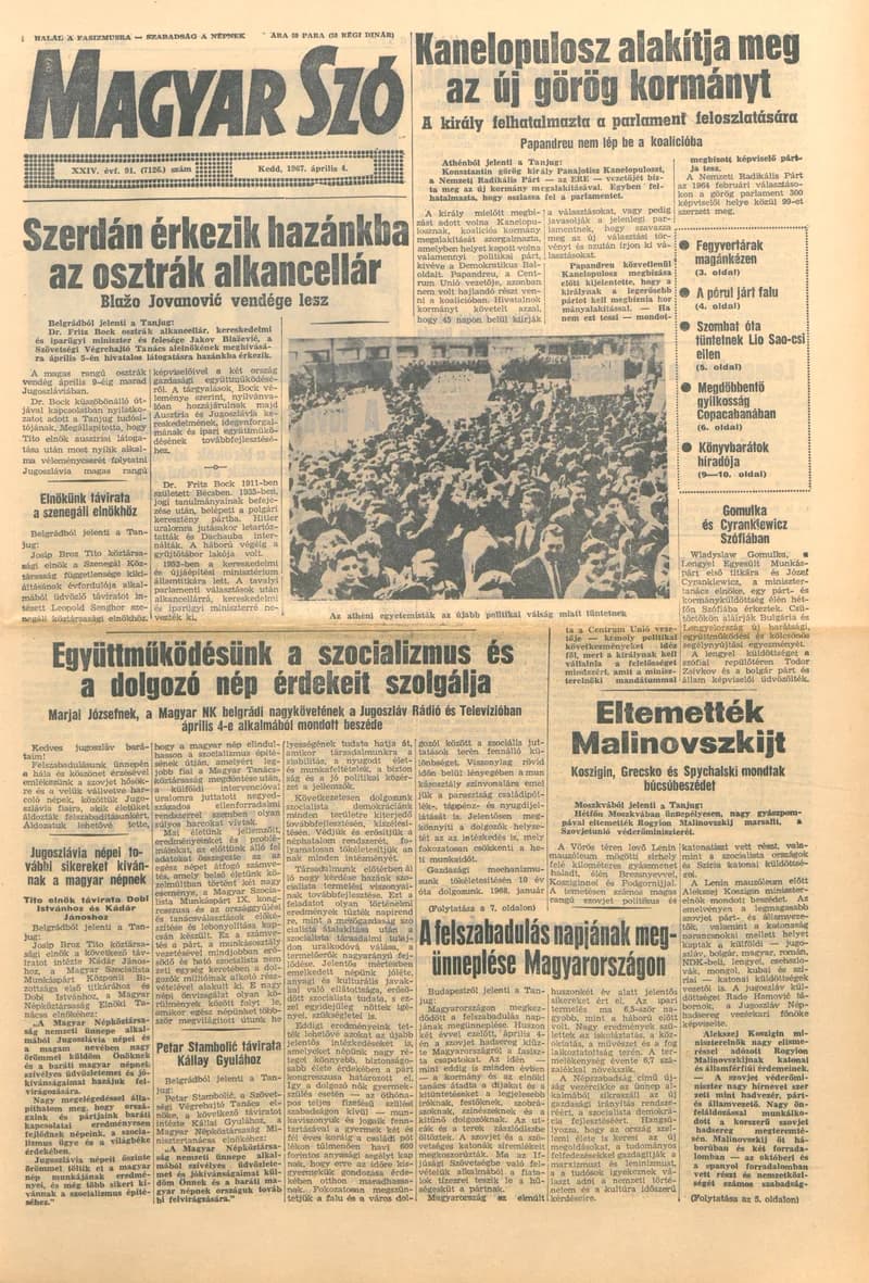 Magyar Szó, 24. évf. 1967. április 4. 91. sz. 1–16. oldal