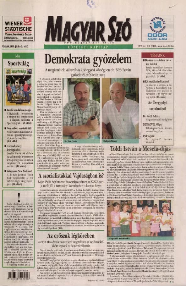 Magyar Szó, 65. évf. 2008. június 2. 124. sz. 1–12. oldal