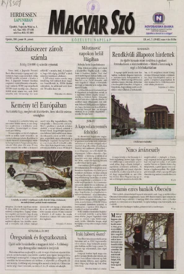 Magyar Szó, 60. évf. 2003. január 10. 7. sz. 1–16. oldal