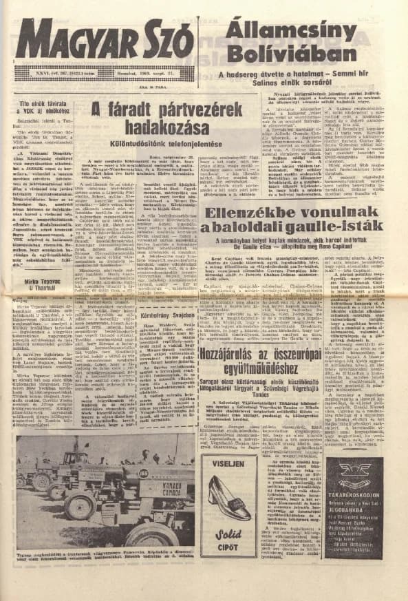 Magyar Szó, 26. évf. 1969. szeptember 27. 267. sz. 1–14. oldal