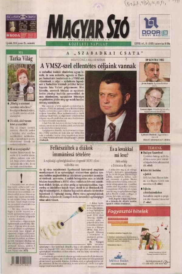 Magyar Szó, 67. évf. 2010. január 21. 15. sz. 1–20. oldal