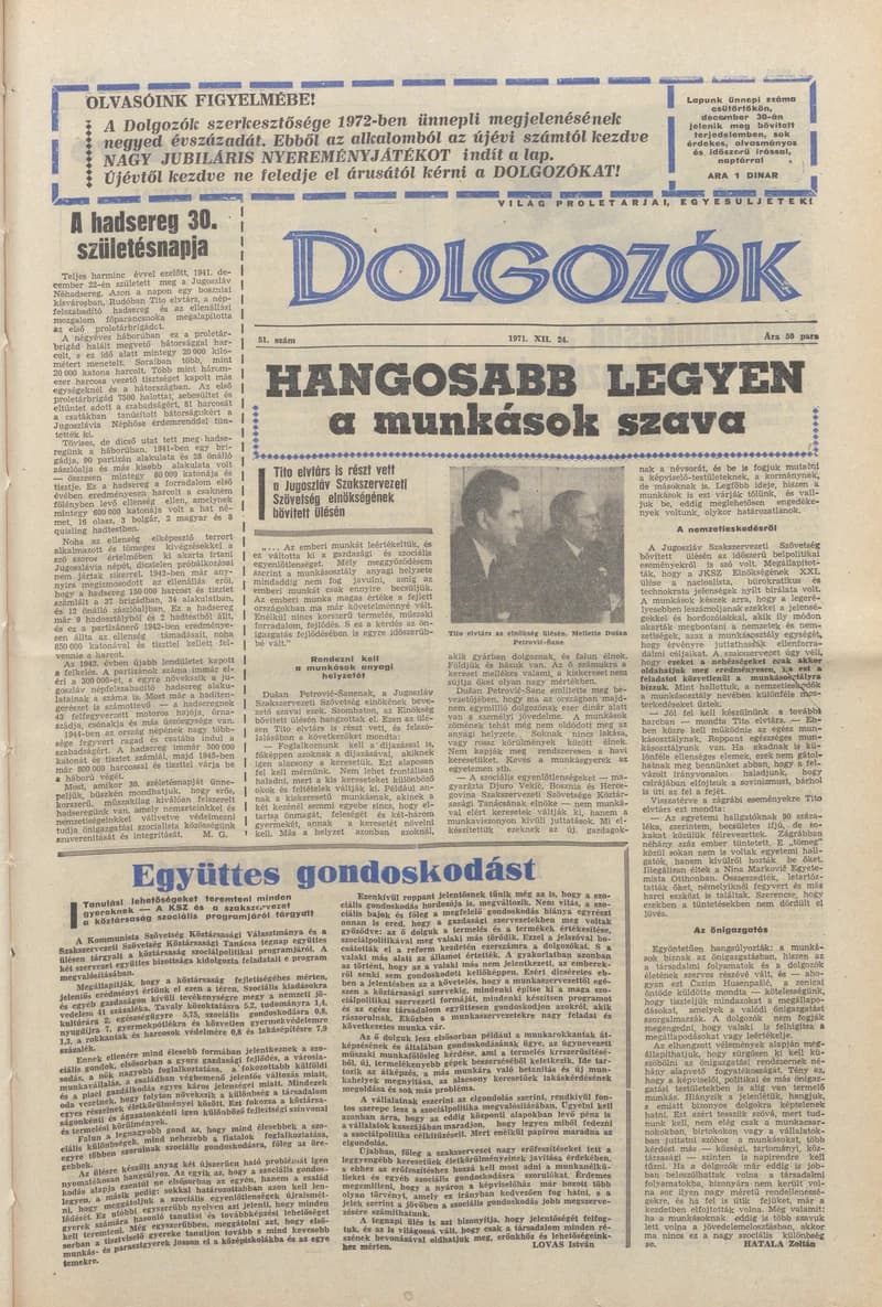 Dolgozók, 25. évf. 1971. december 24. 51. sz.